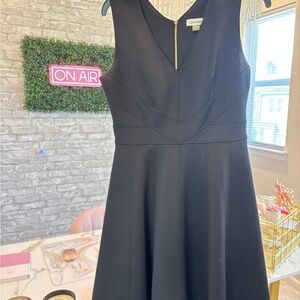 Calvin Klein Jeans Black and Gold Sleeveless V-Neck Mini Dress